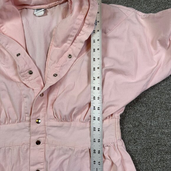 Vintage Oops California 80s Utility Pastel Pink Snap Midi Dress Women's Medium - Picture 6 of 8